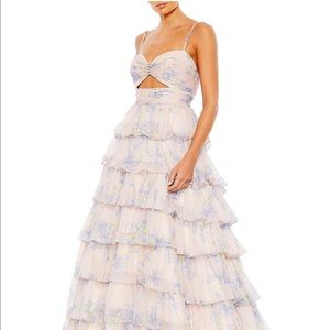 Mac Duggal Ieena Floral Chiffon Ballgown